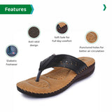 Ortho Joy Black Extra Soft Ortho Women'S Flip-Flops Doctor Slippers,Black,10,B09ZRNZC94