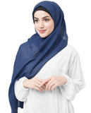 Silk Route Inessence Classic Blue Cotton Voile Scarf Women Girls Wrap Large Size Hijab