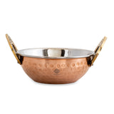 INDIAN ART VILLA Hammered Steel Copper Kadhai Wok Bowl, Serving Dishes, Tableware, Volume 200 ML, Set of 1