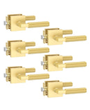 Asidrama 6 Pack Gold Passage Door Handles, Door Lever with Door Knobs Indoor for Bedroom or Bathroom, Heavy Duty Door Handles In