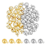 arricraft 40 Pcs 2 Colors Brass Beads, Loose Spacer Beads Metal Irregular Shape Crimp Charms Accessories for Bracelet Necklace J
