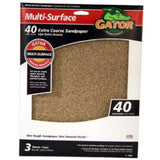 ALI INDUSTRIES Gator Finishing 4439 40 Grit Aluminum Oxide Sanding Sheets (3 Pack), 9 x 11