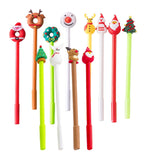 YYaaloa 24pcs Christmas Gel Ink Writing Pens 0.5 mm Black Ink Fun Kawaii Pens Santa Claus, Christmas tree,Snowman Bulk for Offic