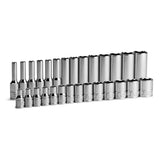 Capri Tools 1/4 in. Drive 6Point Socket Set (Shallow & Deep Set / 415 mm)