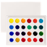 MEEDEN 24Well Ceramic Watercolor Paint Palette with Cover 6 by 41/2Inch for Artist Watercolor Gouache Painting Coloring