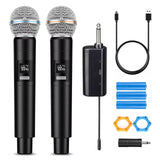 HUACAM Professional Karaoke Microphone Set, Dual Vocal Pickup, Easy Setup, USB Rechargeable, LED Display, Compatible with Karaok