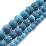 6mm Deep Blue Matte Oxidized Natural Stone Beads Round Loose Beads for Jewelry Making Yochus DIY Beads Bracelet Necklace