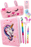 Le Delite Unicorn Fur Diary , Soft Furry Notebook Girls, Diary Kids , Notebook Stylish Diary Pen , Feather Diary Girls Kids, Pen