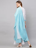 Anni Designer Women'S Cotton Blend Straight Solid Kurta With Palazzo & Dupatta (Chinni White_Xl_White_X-Large),White,XL,Cotton Blend,Straight,Kurta, Pants, Scarf