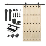 S&Z TOPHAND 42 in. x 84 in. Unfinished Big Copper Nail Knotty Barn Door with 8FT Sliding Door Hardware Kit/Solid Wood/Sliding Do