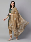 Gosriki Women'S Cotton Blend Printed Straight Kurta With Pant & Dupatta (Sayara-Green-Nw-Gs_S_Green_Small),Green,,B0CKFJ3JL7