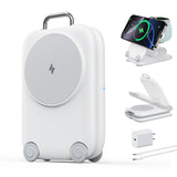 Mukiya PaktVault 2025 Traveling Fast Wireless Charging Station for Apple Devices, Magnetic 3 in 1 Travel MagSafe Charger Stand f