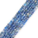 GEM-Inside AAA Grade Blue 3mm Natural Kyanite Gemstone Quartz Faceted Round Tiny Small Spacer Beads for Jewelry Making Bracelet