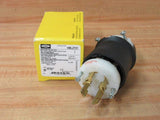 Hubbell HBL2731 Locking Plug, 30 amp, 3 Phase, 480V, L1630P, Black and White