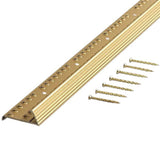 M-D Building Products 79137 1-3/8 In. X 72 In. Satin Brass Aluminum Carpet Gripper w/Screw Nails