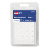 Avery SelfAdhesive Reinforcement Labels, 1/4, Round, White, Pack of 560, Multi Pack of 6 (6734)