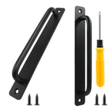 Luomorgo Black Barn Door Handle, 2 Pack Sliding Closet Door Handle, 6.3 Inch Hole Center Pocket Door Pull for Wardrobe Cabinet G