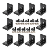 BLCCLOY 10Pcs 2020 Aluminum Extrusion T Slot Corner Bracket 20 Series Extruded Hardware L Connector with M5 Nuts Bolts for 20/20