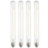 Leools Vintage LED Filament Bulb T300, 6W Dimmable T10 Edison Light Bulb Long Tubular Antique LED Light,E26 Base,Clear Glass,War