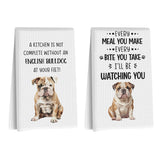 2 Pcs English Bulldog Kitchen Towels, English Bulldog Gifts for Woman Mom