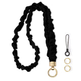WEESMILE Stretchy Scrunchie Lanyard for ID Badges - Cute Neck Lanyard for Keys | Retractable Keychain Holder for Women, Teachers