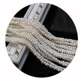 3-4mm Natural Pearl Beads Small Irrregular White Cultured Freshwater Button Pearl Loose Beads for Jewelry Making Necklace DIY Cr