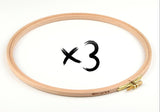 Nurge 3 Pcs 9 Inch Premium Beech Wood Gold Clasp Embroidery Hoop 8mm/0.3 Thickness (250mm = 9.84'' ~Approx 9) (3 Pcs * 9)