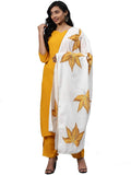 Gosriki Women'S Yellow & Golden Polka Print Kurta With Trousers & Dupatta,Yellow,,B08QD9JN9P