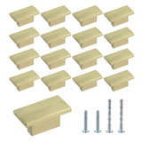 Mcredy Cabinet Knobs 16 Pcs Brushed Gold Rectangle Dresser Handles with Screws Zinc Alloy Knobs for Cabinets and Drawers, 16mm/0