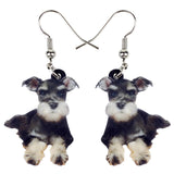 DUOWEI Acrylic Schnauzer Dog Earrings Sweet Pets Dangle Drop Jewelry for Women Ladies Dog Lovers Fancy Gifts (Black)