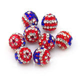 YIQIFLY 100 Pieces Rhinestone Clay Beads 12 mm Polymer Clay Crystal Beads Round Charms Diamond Beads for Jewelry Making DIY Neck
