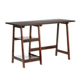 SEI Furniture Langston Spacious A Frame 2 Fixed Shelves Desk, Espresso
