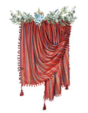Chandwasia Scarf | For Travel Daily Outings Neck Styling | Viscose Fabric Multicolor Diagonal Stripe Pattern Tassel Edges Fringe