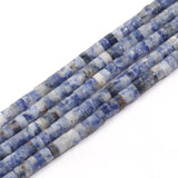 NITOPUPU 150Pcs 4 2mm Natural Blue Spot Jasper Spacer Stone Beads for Jewelry Making Supplies, Loose Semi Flat Round Gemstone T