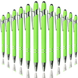 Oddmoal Ballpoint Pen with Stylus Tip, Soft Touch Click Metal Pen, 1.0mm Medium Point, Black Ink, 12 Count(Light Green)
