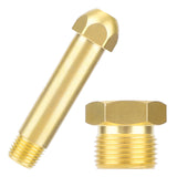 CGA-580 Nut & 3 Nipple, Brass Threaded Regulator Inlet Fitting for Helium Argon Nitrogen Gas Cylinders Ideal for Welding and Tan