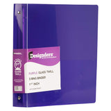 JAM PAPER Plastic 1.5 inch Binder - Purple 3 Ring Binder - Sold Individually