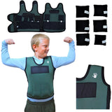 Weighted Vest for Kids - Adjustable Compression Vest (Large, Ages 10+) with 6 Removable Weights - Breathable & Snug Fit Design f