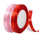 2 Rolls Red Pink Ribbon, 3/8 Inch x 50 Yards Satin Pink Red Fabric Ribbon for Flower Bouquets, Gift Wrapping, DIY Crafts, Birthd
