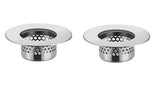 2Pcs Polished Silver Shiny Drain Strainer - Fits 1.25-1.60 Hole | Stainless Steel Hair Catcher for Bathroom/Bathtub/Laundry/RV S