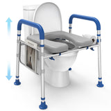 Loyoda FSA or HSA Eligible Toilet Seat Risers for Seniors, Padded Raised Toilet Seat with Handles, Adjustable Height Toilet Rise