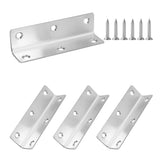 Redunest L Bracket, Heavy Duty Corner Brace, 4 Pack 4 Metal Shelf Bracket Angle Bracket for Shelves, Polished Silver Stainless S