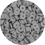 Bundooraking-2000pcs Light Gray Clay Beads (6mm), Heishi Beads for Jewelry Making, Bracelets & Accessories