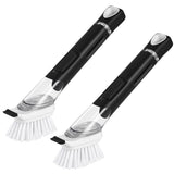 SUBEKYU Dish Brushes with Soap Dispenser, Kitchen Dish Scrubber Brushes with Handle, Dishwashing Cleaning Scrubbers for Dishes/P
