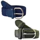 On Blow Combo Pack Of 2 Stretchable Braided Belts (Blue And Green) | Flexible Unisex Belt (Fits Up To 28 Waist Size)
