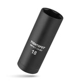 TIGHTSPOT 3/8 Inch Drive - 18 mm Deep Impact Socket with Anti-Rounding 6 Point Design, Heat-Treated CRMO Steel, Metric