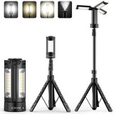 CAVN Rechargeable 10000mAh Camping Lights with Stand 6.5 ft Max Height, Portable Cordless LED Work Light 2200 Lumens 6500/4500/3