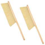 Wooden Bench Brush with Soft Bristles 2 Pack Wide Table & Counter Dusting Brush for Cleaning Crumbs, Lint, Clothing, Furniture