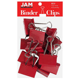 JAM PAPER Colorful Binder Clips - Large - 1 1/2 Inch (41 mm) - Red Binderclips - 12/Pack