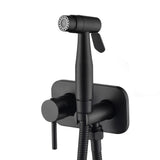 Senhozi Matte Black Bidet Sprayer for Toilet, Warm Water Handheld Bidet Sprayer with Hot and Cold Mixing Valve, Bidet Attachment